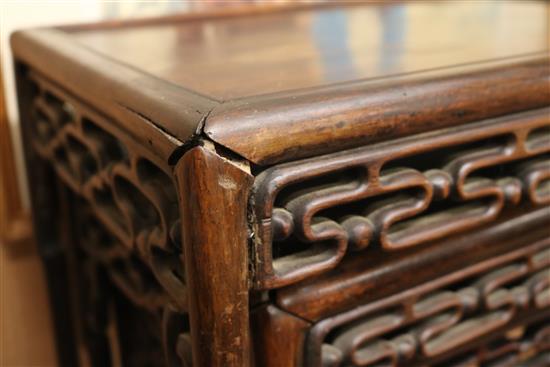 A nest of Chinese hardwood tables W.51cm